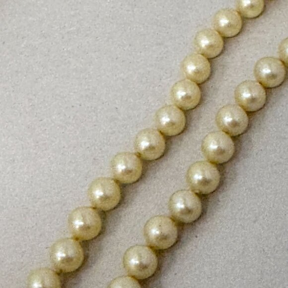 Vintage Long Imitation Pearl Necklace‎ Ornate Clasp Marked Japan Retro Classic - Picture 13 of 15